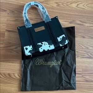 Wrangler Cow Print Black Tote